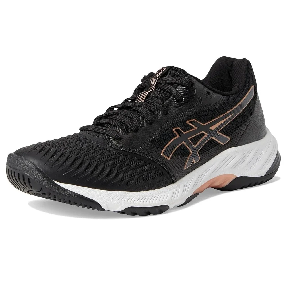 Womens Size 13 - ASICS Netburner Ballistic FF 3 Court Shoes Black/Rose Gold NEW